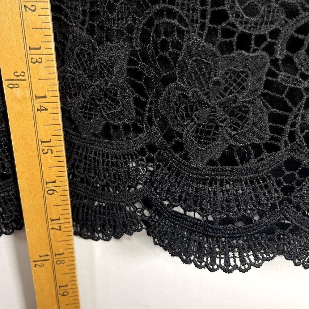 Charlotte Russe Womens Sleeveless Lace Crop Top Sz XL Black Boho Festival Hippie - Picture 8 of 9